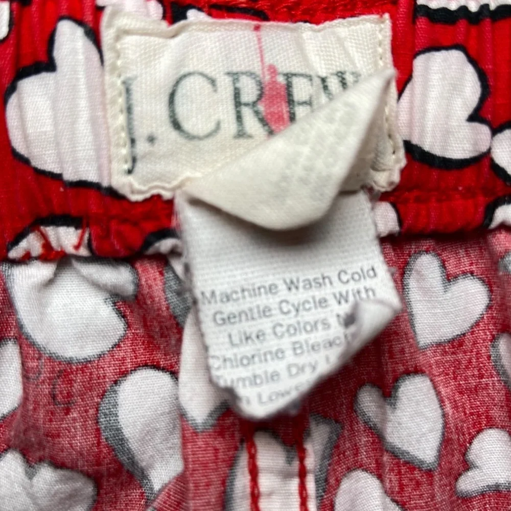 J Crew Vintage 90s Valentines Day Heart Pajama Bottoms Pants Loungewear